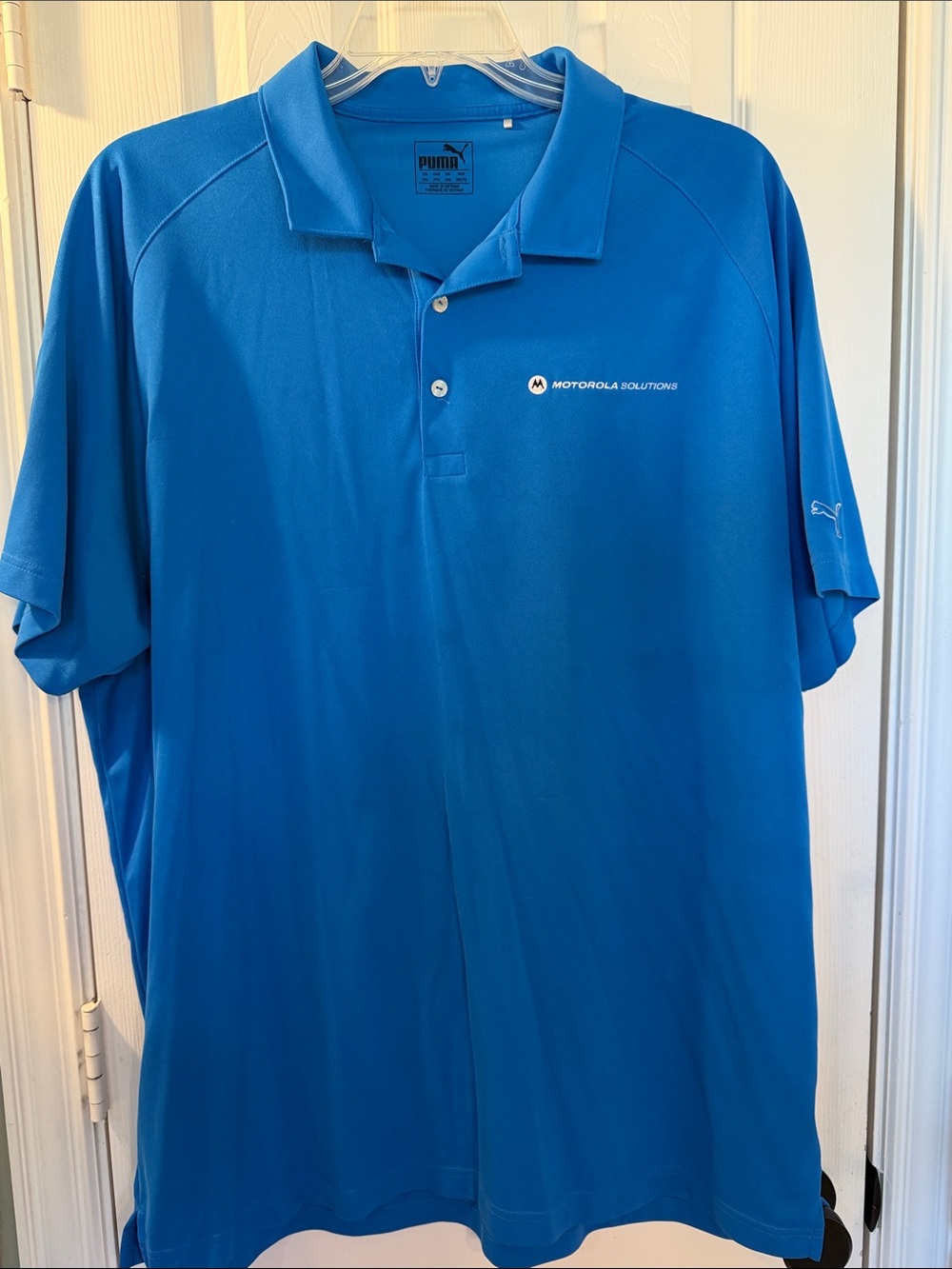 Puma Men’s Polo Shirt - Bright Blue with Motorola Solutions Logo 3XL